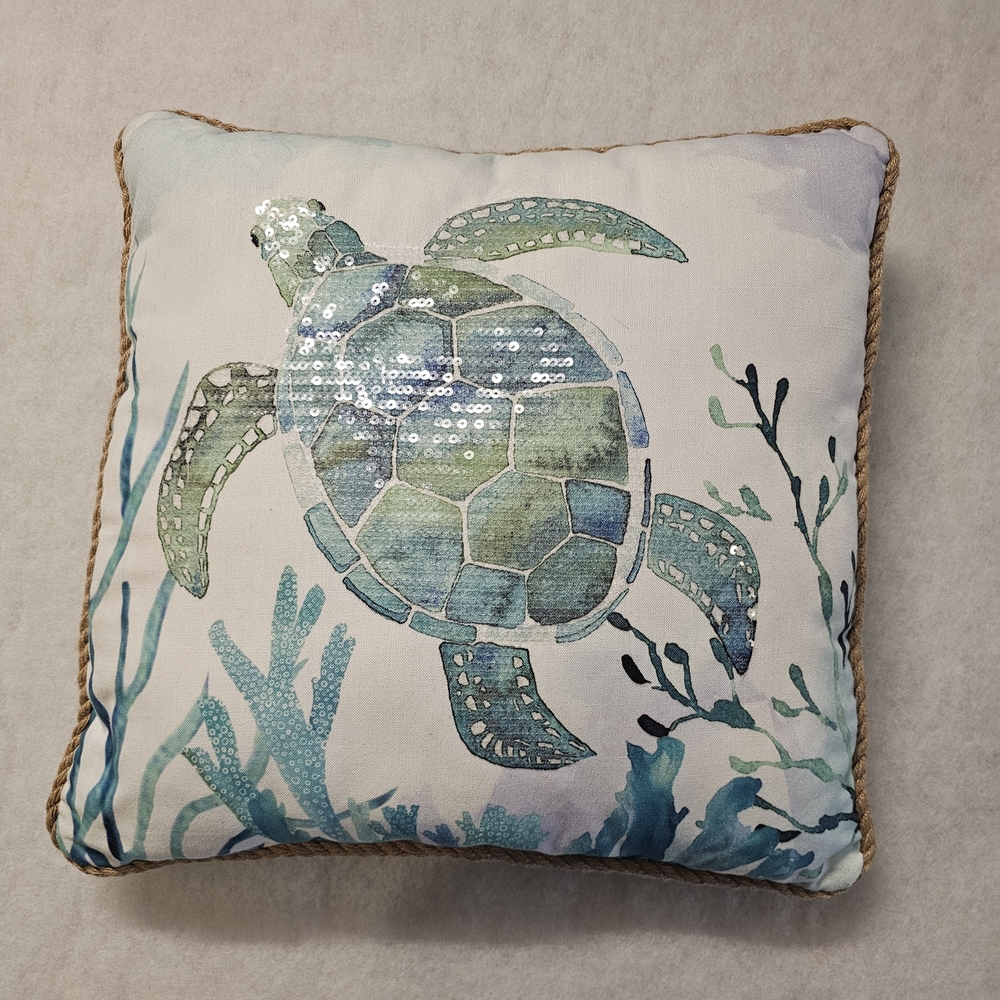 Sea Turtle Iridescent Accent Pillow